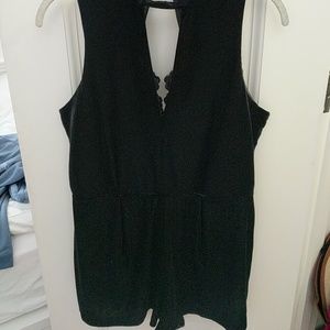 Velvet romper with lace back